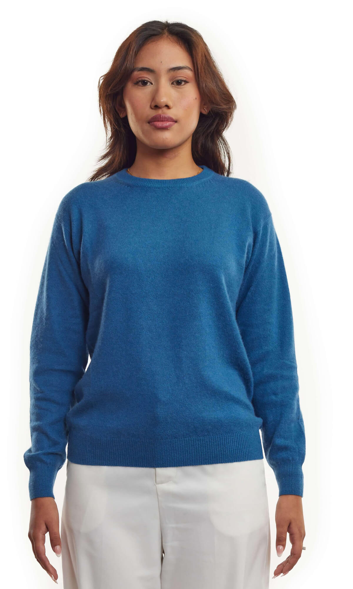 Sapphire Sky Pure Cashmere Cardigan Long Sleeve Pullover