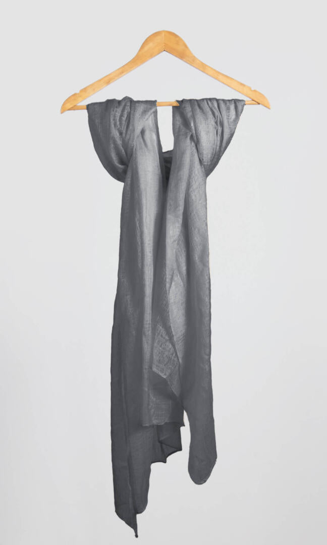 100% Pure Ash Grey Cashmere Shawl Handmade, exceptionally soft, lightweight & easy to use as a shawl, wrap, or scarf every day is protective & stylish.