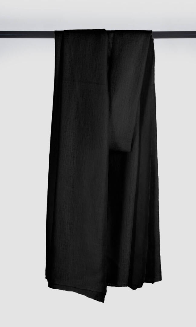 100% Pure Black Cashmere Shawl Handmade, exceptionally soft, lightweight & easy to use as a shawl, wrap, or scarf every day is protective & stylish.