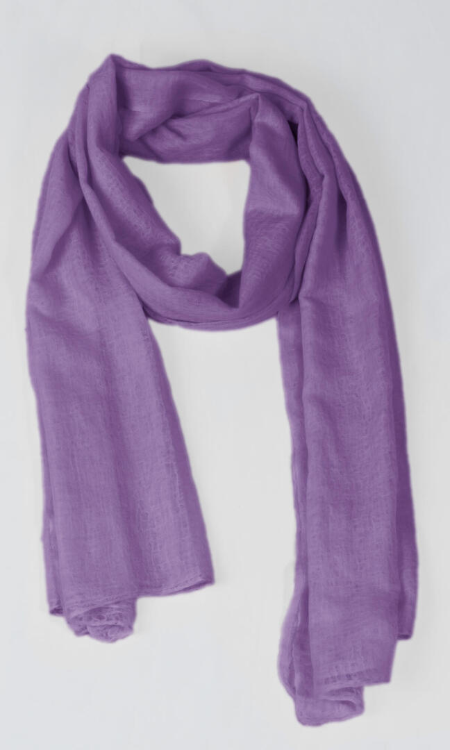100% Pure Lavender Cashmere Shawl Handmade in a nice loop to be used as a day scarf.