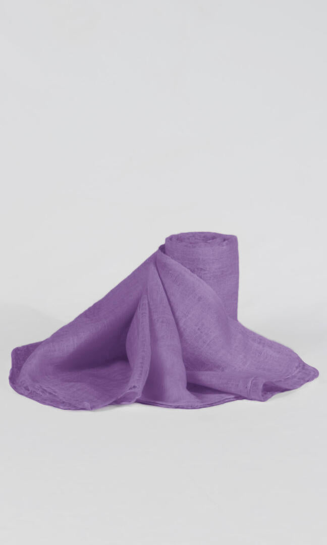 100% Pure Lavender Cashmere Shawl Handmade nicely rolled with spread edge to display its beauty.
