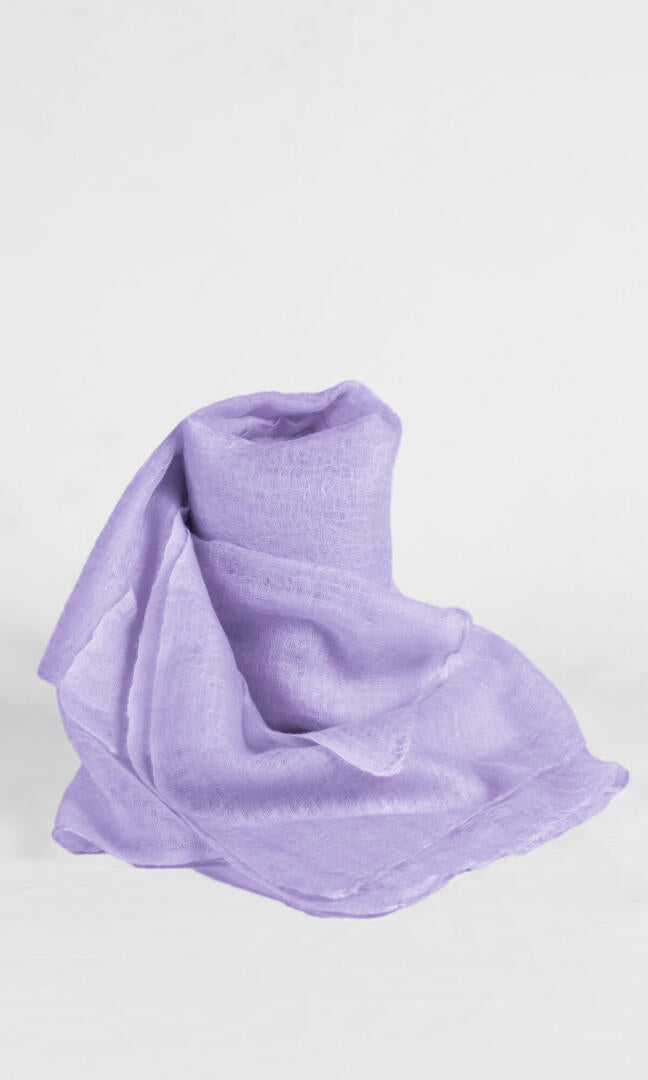 100% Pure Lilac Cashmere Shawl Handmade, exceptionally soft, lightweight & easy to use as a shawl, wrap, or scarf every day is protective & stylish.