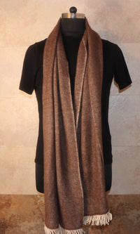 16x80 Inches Chic Neck Wrap Mocha Cashmere Muffler for Chilly Days - Front Drape View