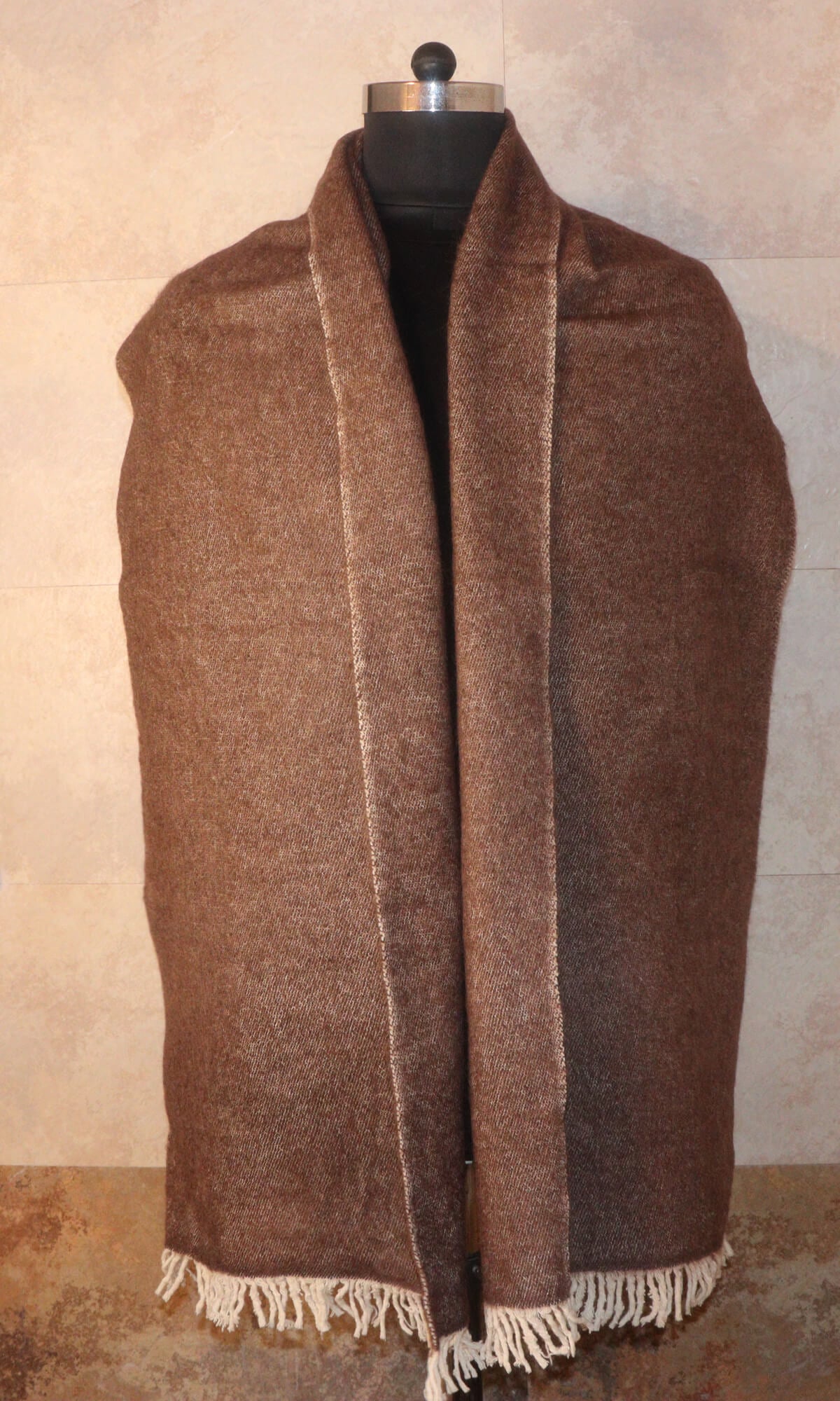 16x80 Inches Chic Neck Wrap Mocha Cashmere Muffler for Chilly Days - Elegant View