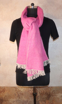 16x80 Inches Woven Cashmere Persian Pink Muffler for Cold Weather - Neck Knot View