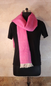 16x80 Inches Woven Cashmere Persian Pink Muffler for Cold Weather - Scarf View