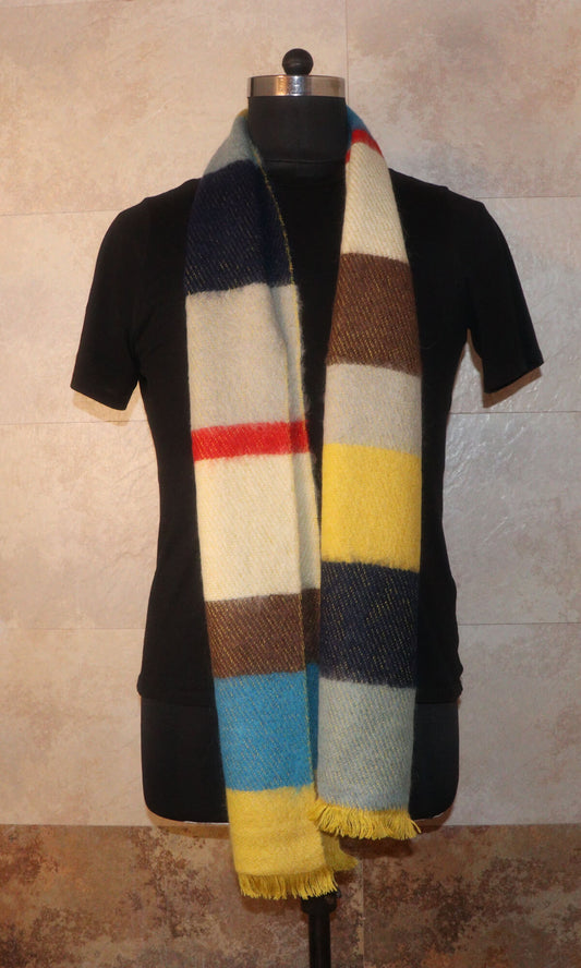 Handwoven Cashmere Neck Wrap Muffler - Everest Essence - 10x72 inches - Fall Winter Fashion - Neck Drape View