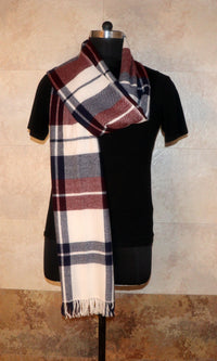 Luxurious Pure Cashmere Tartan Plaid Stole Wrap, a statement of Nepalese artistry and English heritage, handcrafted in the heart of Nepal - traditional muffler view