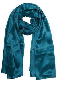 A 100% Plant Based Aviator Silk Scarf in Teal Made From Rose Plant Yarn.