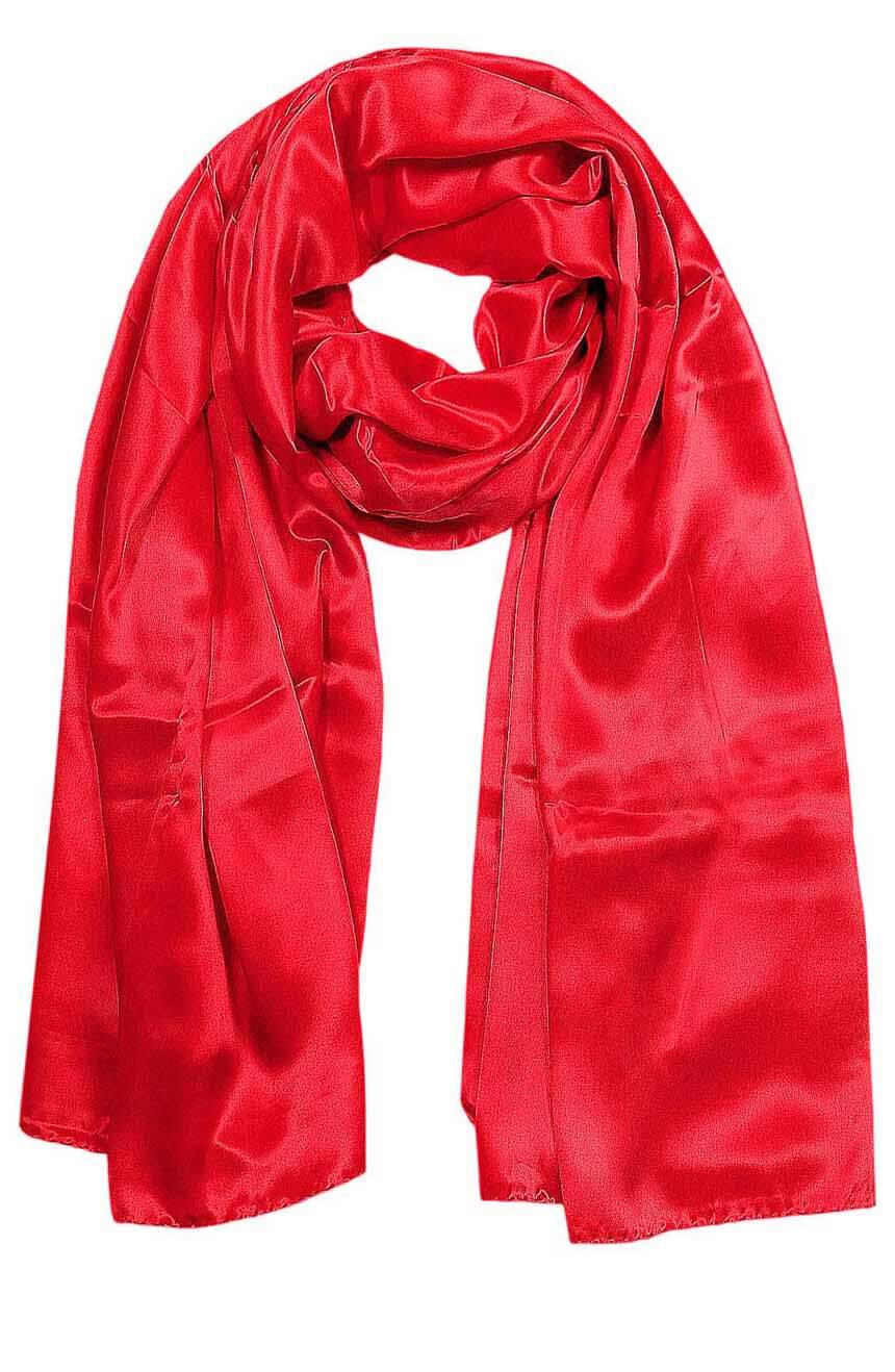 A 100% Plant Based Aviator Silk Scarf in Red Made From Rose Plant Yarn.