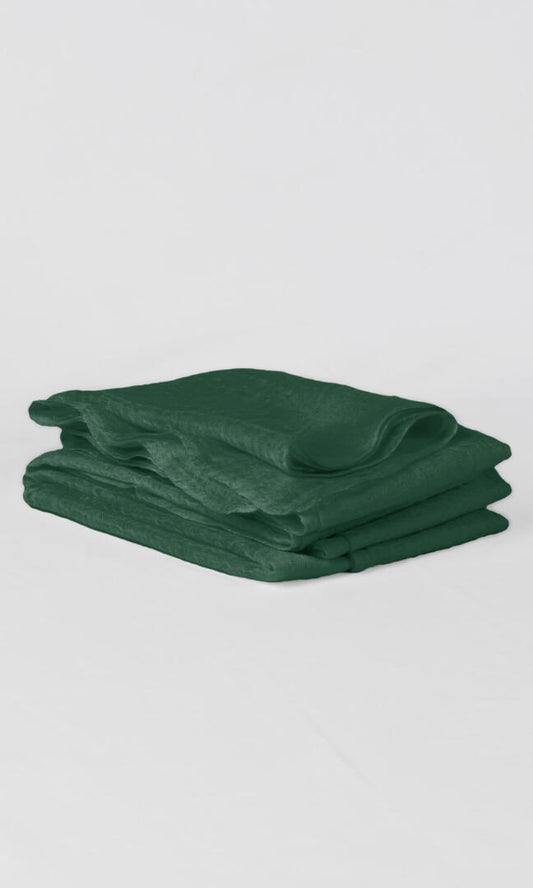 100% Pure Forest Green Cashmere Shawl Handmade folded nicely to present as a gift.