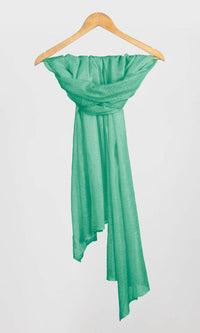 100% Pure Algae Green Cashmere Shawl Handmade, exceptionally soft, lightweight & easy to use as a shawl, wrap, or scarf every day is protective & stylish.