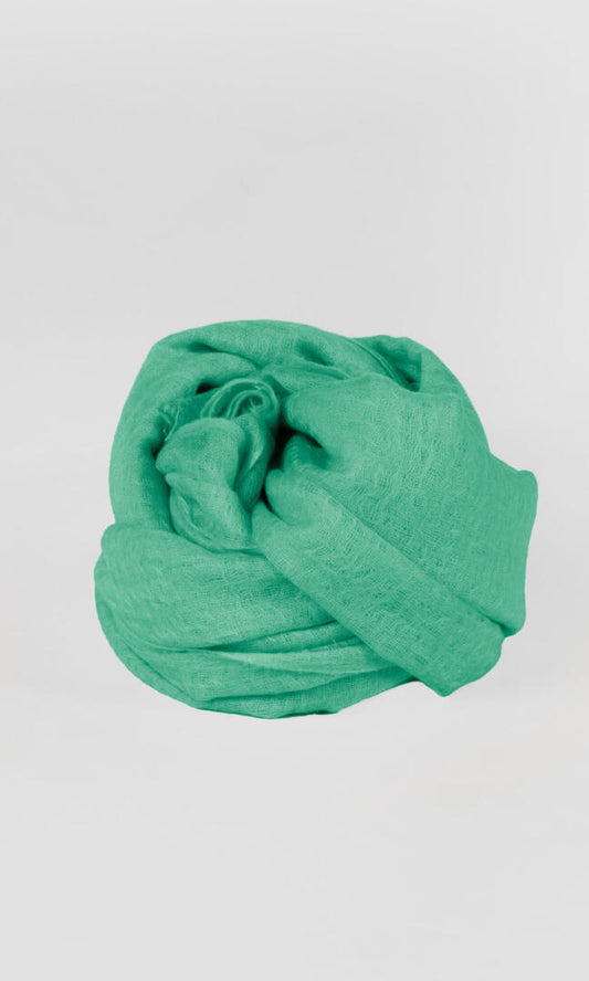100% Pure Algae Green Cashmere Shawl Handmade, exceptionally soft, lightweight & easy to use as a shawl, wrap, or scarf every day is protective & stylish.
