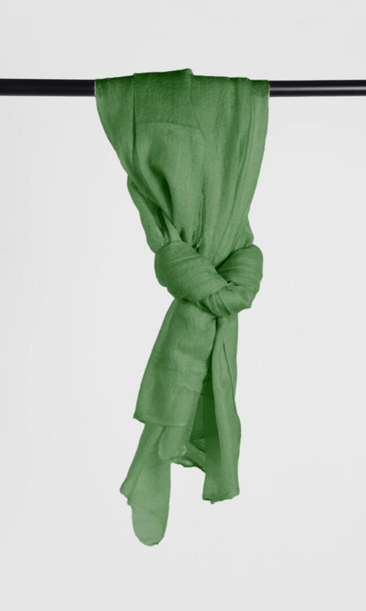 100% Pure Basil Green Cashmere Shawl Handmade, exceptionally soft, lightweight & easy to use as a shawl, wrap, or scarf every day is protective & stylish.