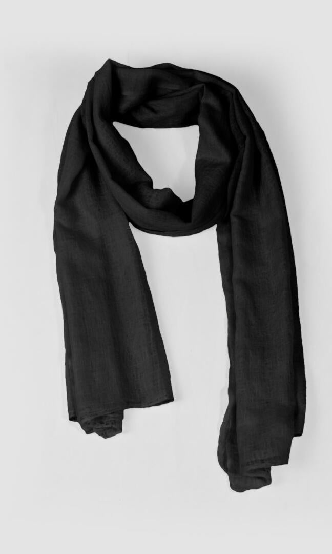 100% Pure Black Cashmere Shawl Handmade, exceptionally soft, lightweight & easy to use as a shawl, wrap, or scarf every day is protective & stylish.