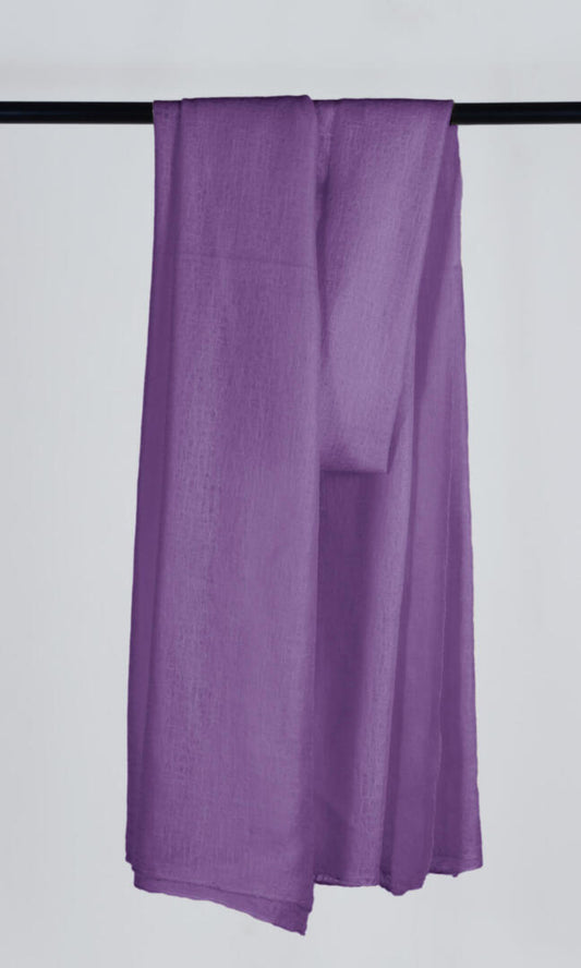 100% Pure Lavender Cashmere Shawl Handmade draped nicely from a bar to display its elegance.