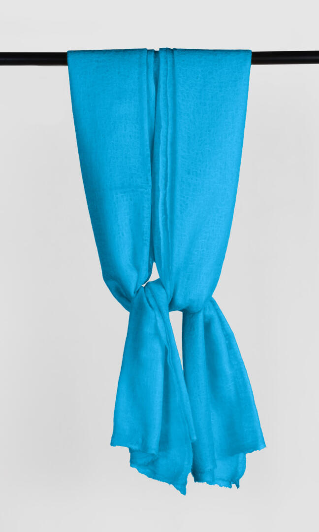 100% Pure Turquoise Cashmere Shawl Handmade in Nepal, exceptionally soft, lightweight & easy to use as a shawl, wrap, or scarf every day is protective & stylish.