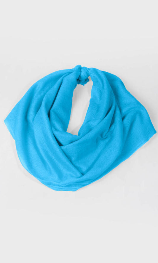 100% Pure Turquoise Cashmere Shawl Handmade in Nepal, exceptionally soft, lightweight & easy to use as a shawl, wrap, or scarf every day is protective & stylish.