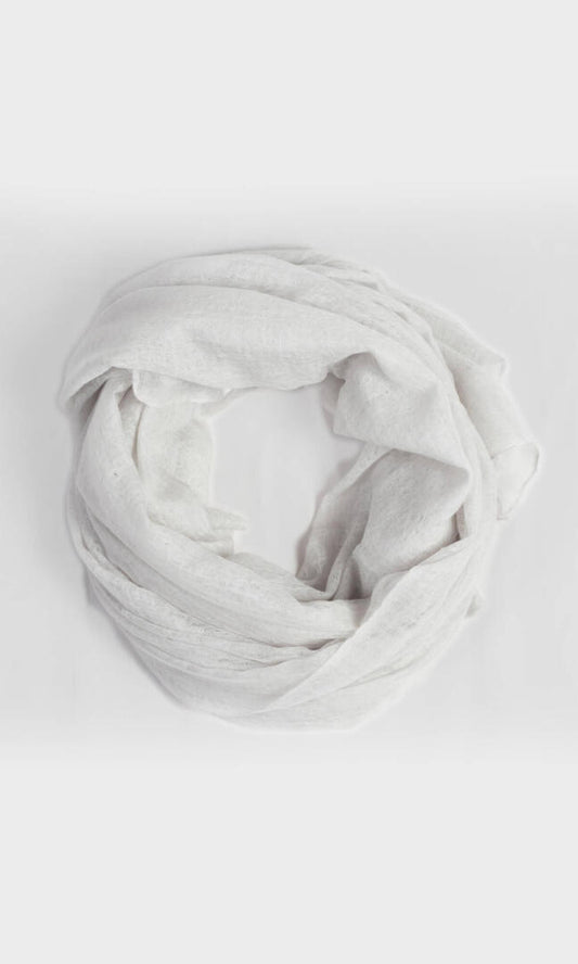 100% Pure Light Silver Cashmere Shawl Handmade in an infinity loop.