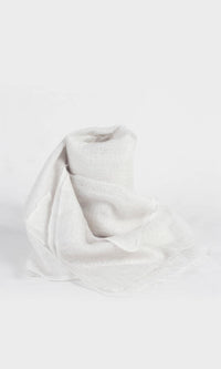 100% Pure Light Silver Cashmere Shawl Handmade rolled nicely to show its softness.